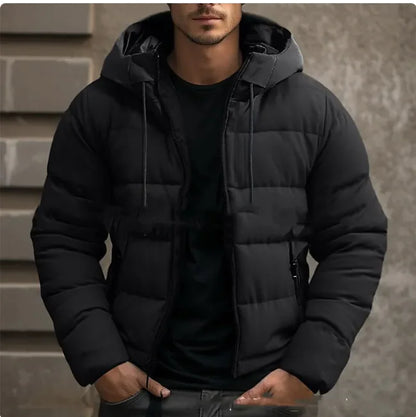 Men's Hooded Cotton Winter Jacket - Warm Casual Outerwear