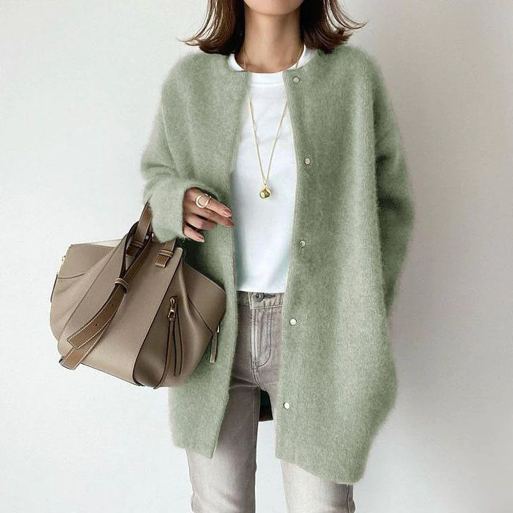 Women's Single-Breasted Cardigan - Cozy Autumn Winter Sweater