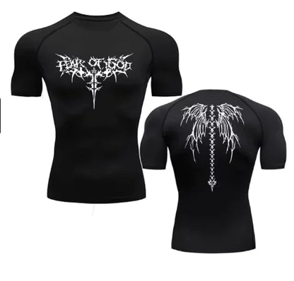 Men's Anime Print Quick Dry Gym T-Shirts - Athletic Sports Wear