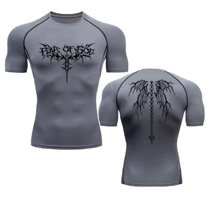 Men's Anime Print Quick Dry Gym T-Shirts - Athletic Sports Wear