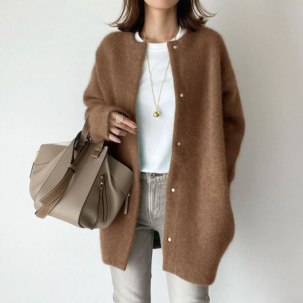 Women's Single-Breasted Cardigan - Cozy Autumn Winter Sweater